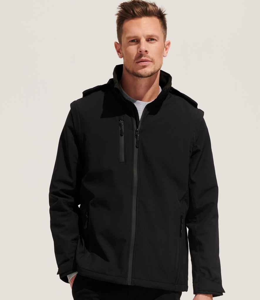 SOL'S Unisex Falcon 3-in-1 Soft Shell Jacket - Black