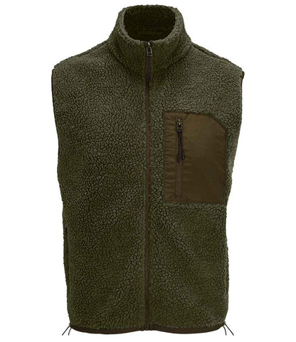 SOL'S Unisex Fury Sherpa Bodywarmer - Army/Dark Army
