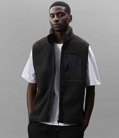 SOL'S Unisex Fury Sherpa Bodywarmer - Carbon Grey/Black