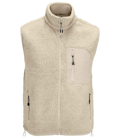 SOL'S Unisex Fury Sherpa Bodywarmer in Shear Beige/Beige