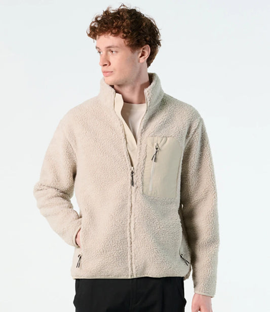 SOL'S Unisex Fury Sherpa Jacket - Shear Beige/Beige - Model