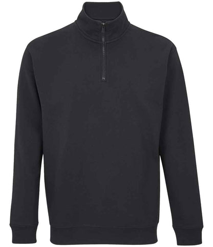SOL'S Unisex Conrad 1/4 Zip Sweatshirt in Black