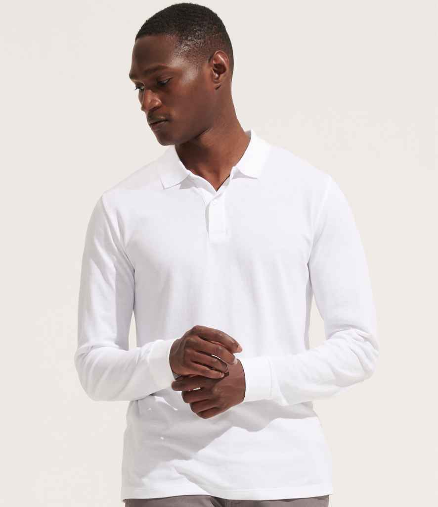 SOL'S Unisex Planet Long Sleeve Piqué Polo Shirt - model image