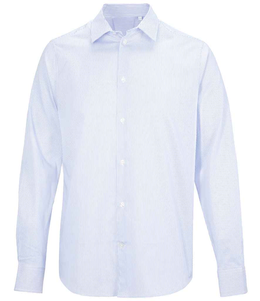 NEOBLU Ladies Baptiste Striped Long Sleeve Shirt in Blue Stripe