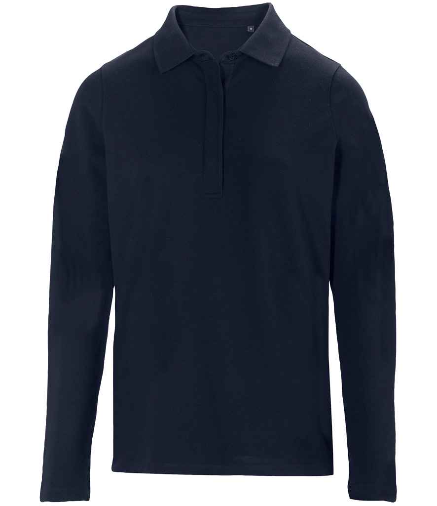NEOBLU Ladies Owen Long Sleeve Piqué Polo Shirt in Night Blue