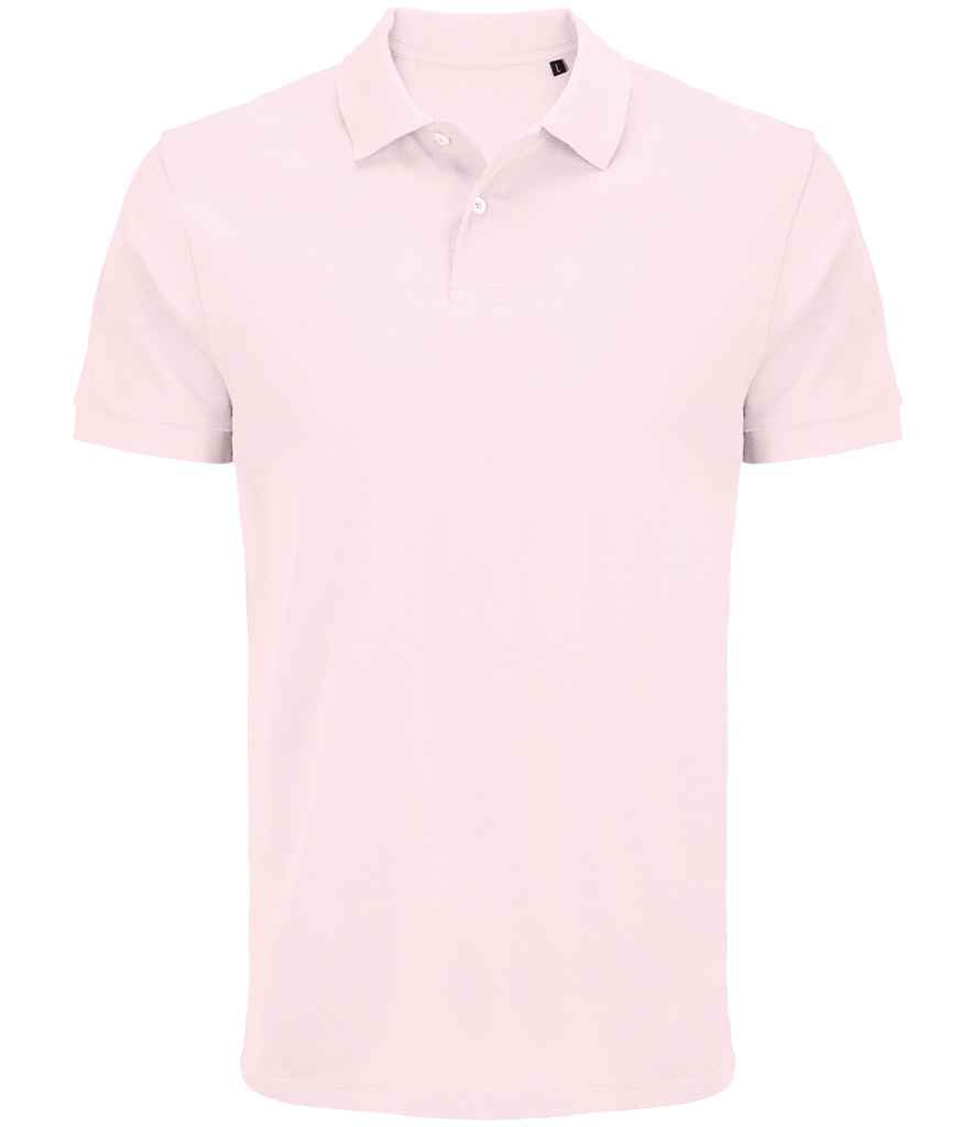 SOL'S Unisex Pacific Twin Piqué Polo Shirt in Pale Pink