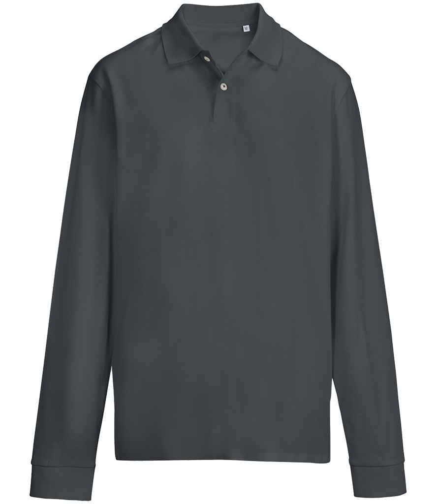SOL'S Unisex Pacific Long Sleeve Piqué Polo Shirt in Mouse Grey
