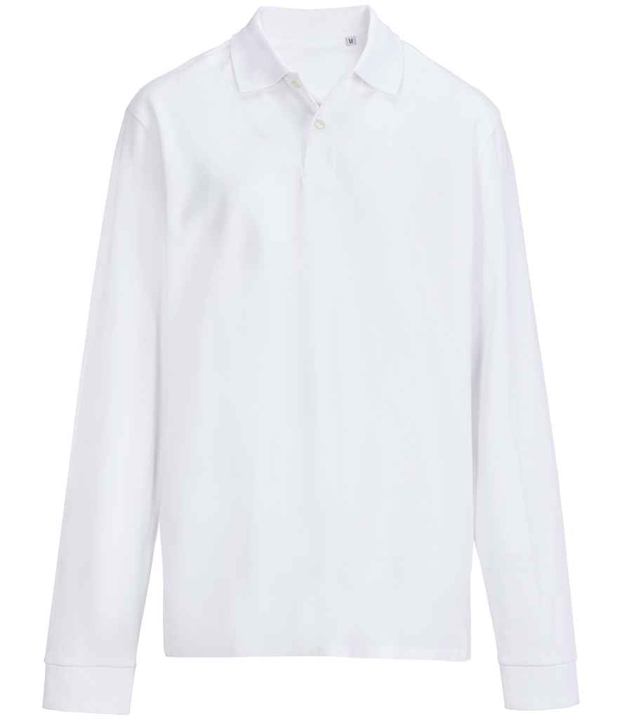 SOL'S Unisex Pacific Long Sleeve Piqué Polo Shirt in White