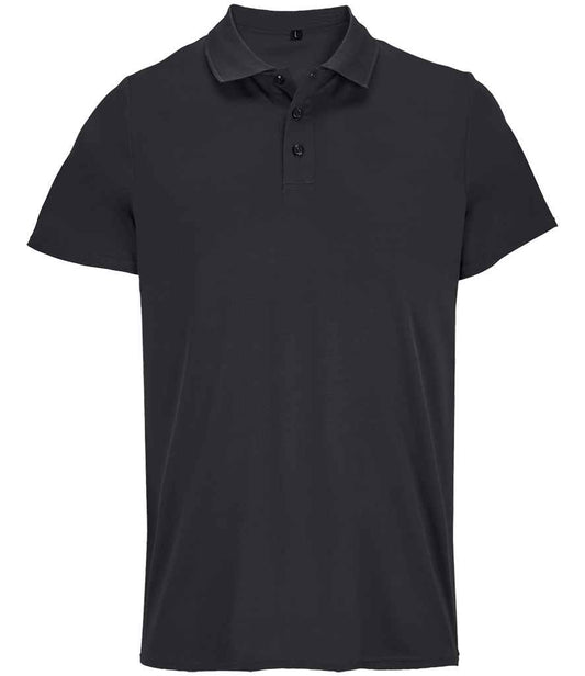 SOL'S Unisex Pitcher Recycled Polyester Piqué Polo Shirt - Black