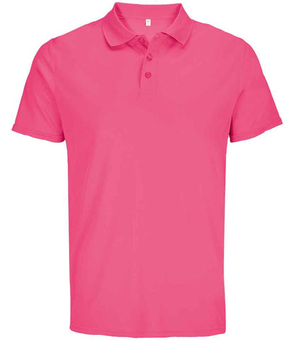 SOL'S Unisex Pitcher Recycled Polyester Piqué Polo Shirt in Ribbon Pink