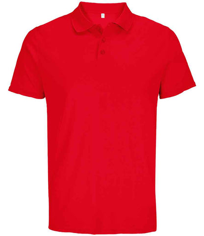 SOL'S Unisex Pitcher Recycled Polyester Piqué Polo Shirt in Red