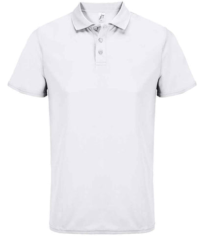 SOL'S Unisex Pitcher Recycled Polyester Piqué Polo Shirt in White