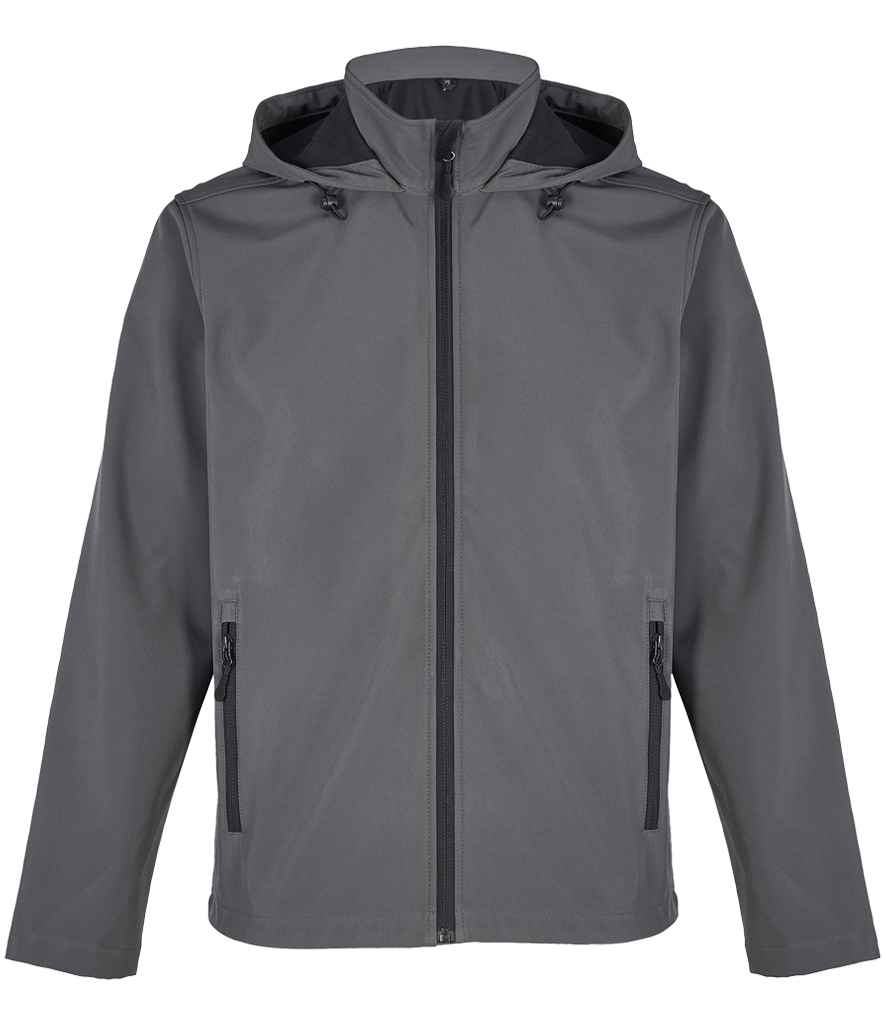 SOL'S Race Hooded Soft Shell Jacket in Charcoal