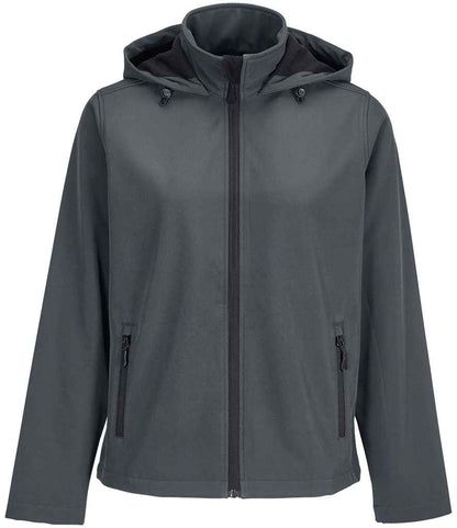 SOL'S Ladies Race Hooded Soft Shell Jacket in Charcoal