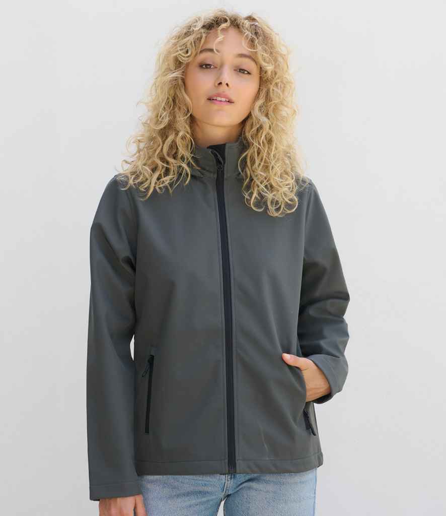 SOL'S Ladies Race Hooded Soft Shell Jacket - Charcoal