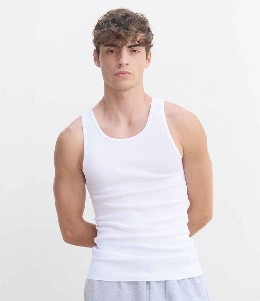 SOL'S Pablo Ribbed Tank Top - White