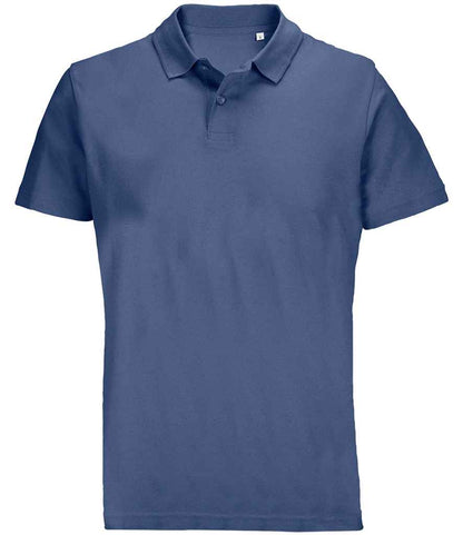 SOL'S Unisex Pulse Twin Piqué Polo Shirt in Denim