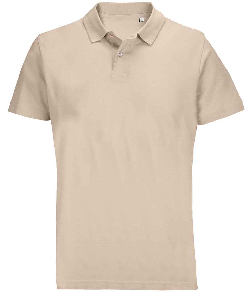 SOL'S Unisex Pulse Twin Piqué Polo Shirt in Linen