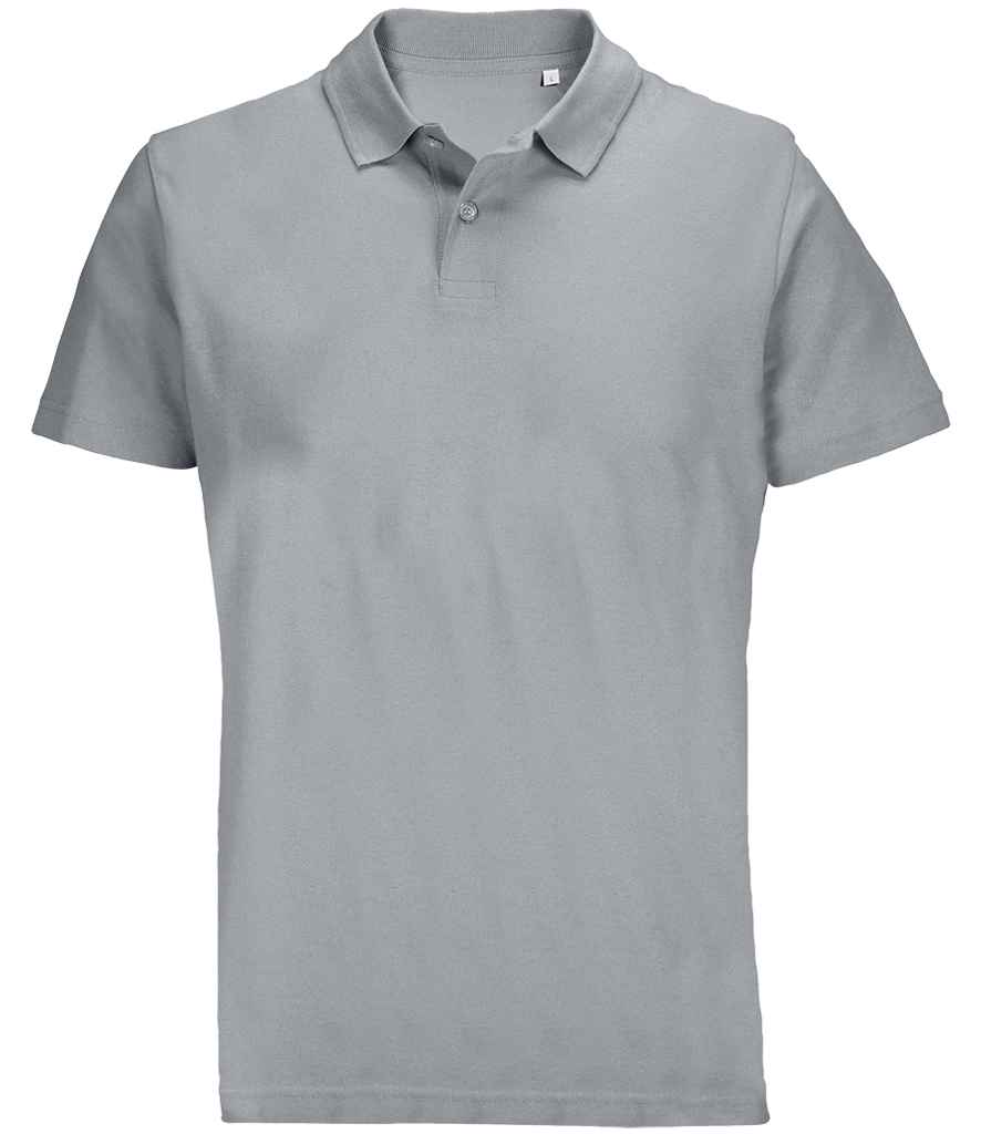 SOL'S Unisex Pulse Twin Piqué Polo Shirt in Pure Grey