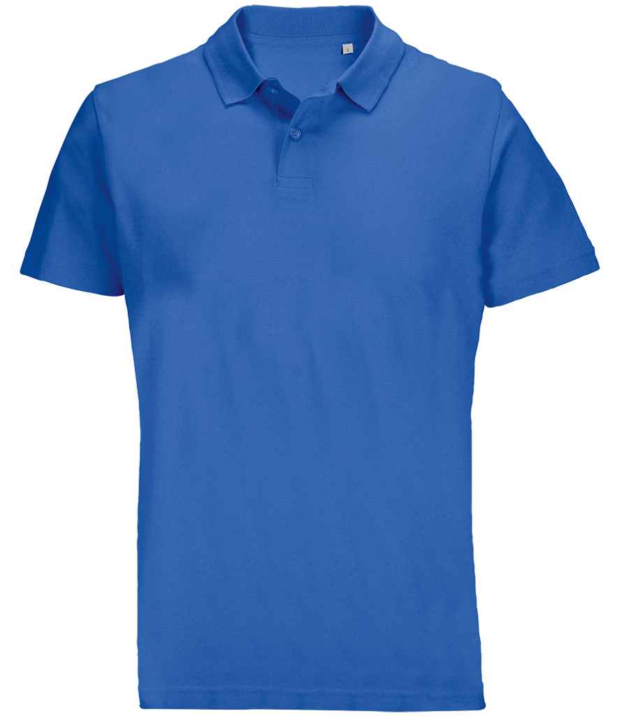 SOL'S Unisex Pulse Twin Piqué Polo Shirt in Royal Blue