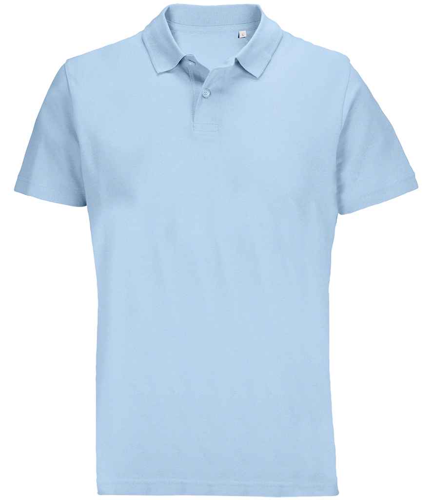 SOL'S Unisex Pulse Twin Piqué Polo Shirt in Sky Blue