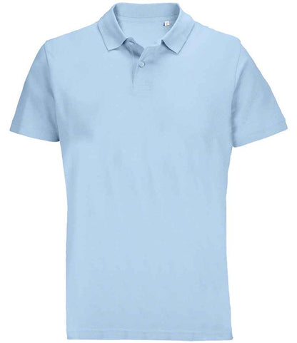 SOL'S Unisex Pulse Twin Piqué Polo Shirt in Sky Blue