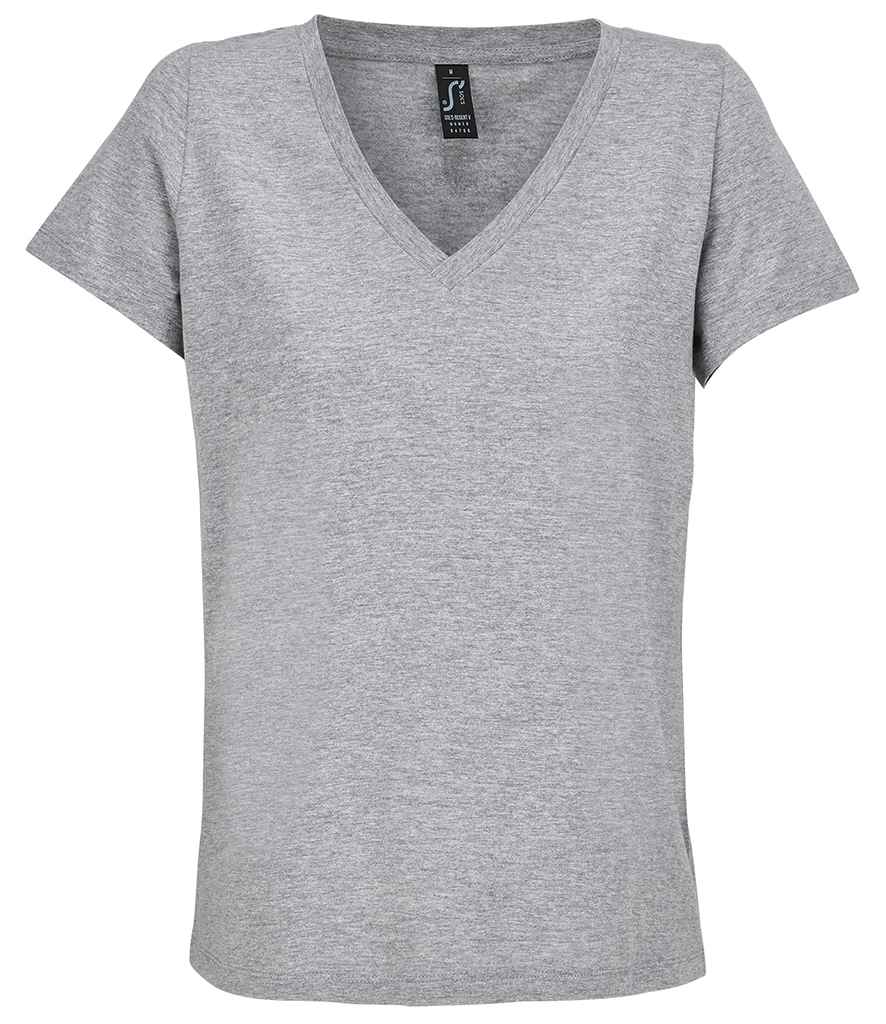 SOL'S Ladies Regent V Neck T-Shirt - Grey Marl