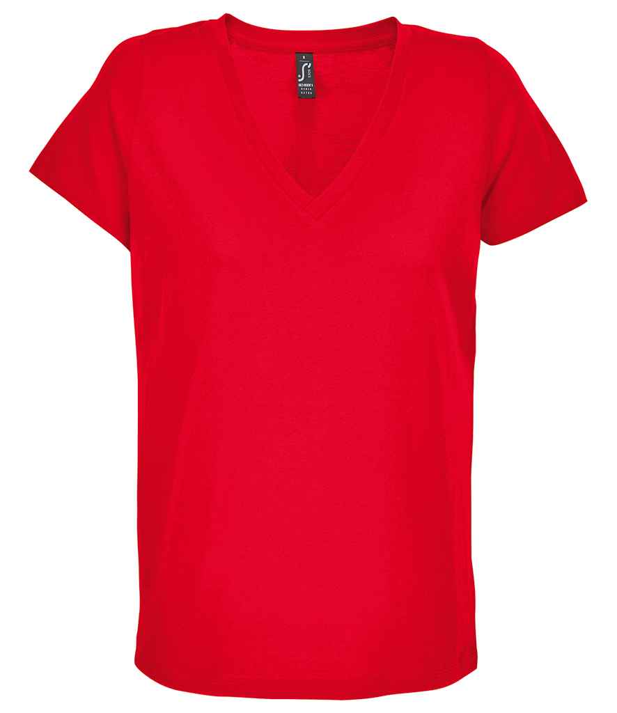 SOL'S Ladies Regent V Neck T-Shirt - Red