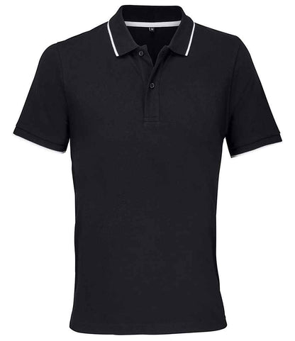SOL'S Unisex Palermo Polo Shirt in Black/White