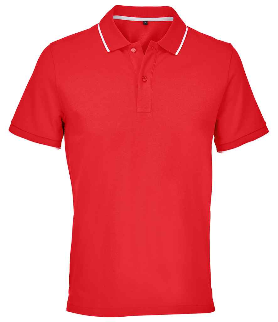 SOL'S Unisex Palermo Polo Shirt in Bright Red/White