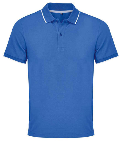 SOL'S Unisex Palermo Polo Shirt in Royal Blue/White