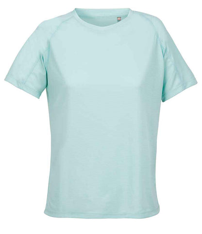 SOL'S Ladies Vortex Ripstop Performance T-Shirt in Arctic Blue