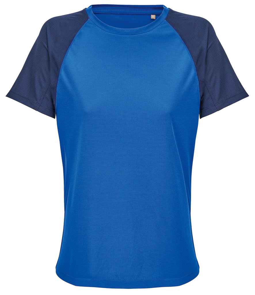 SOL'S Ladies Vortex Ripstop Performance T-Shirt - French Navy/Royal Blue