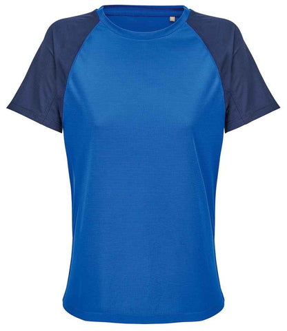 SOL'S Ladies Vortex Ripstop Performance T-Shirt - French Navy/Royal Blue