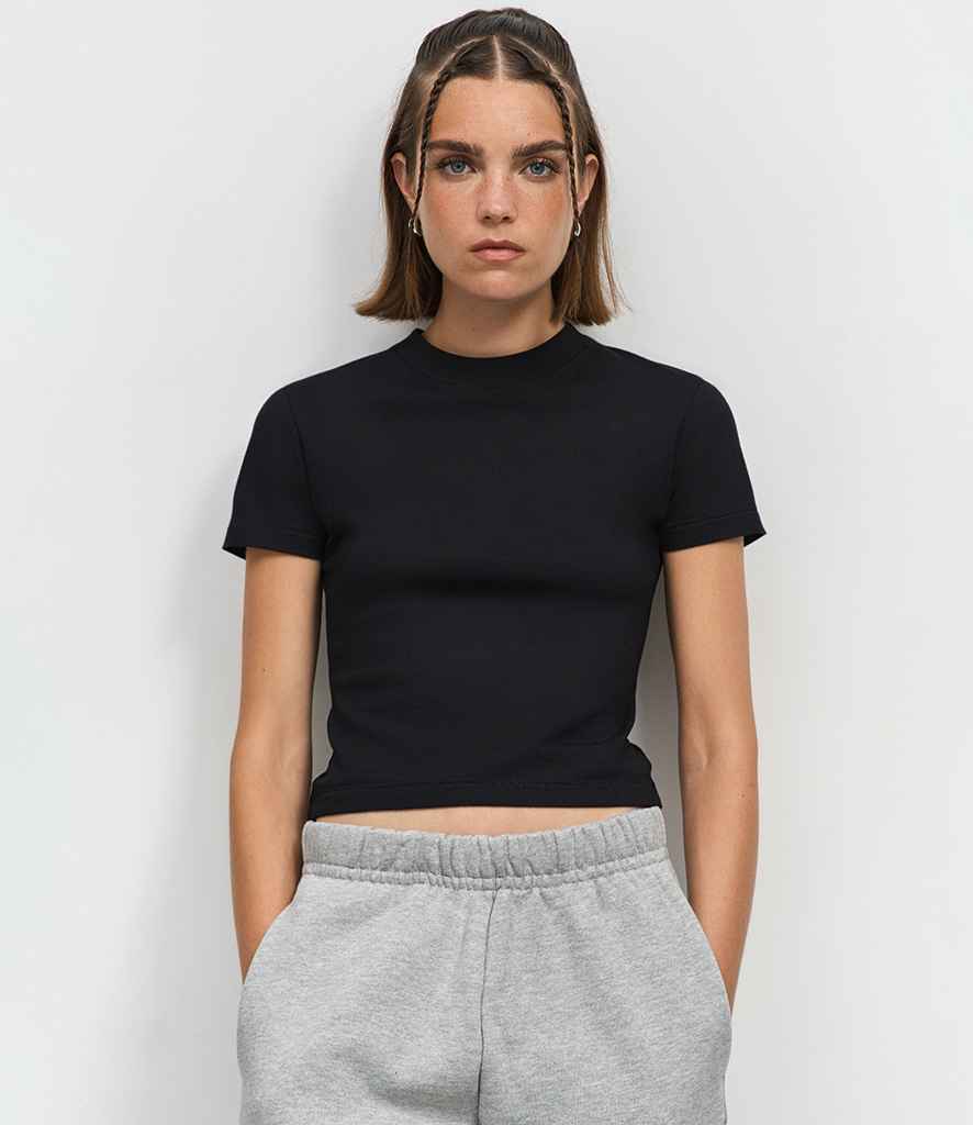 SOL'S Ladies Lilia Low Crop T-Shirt - Deep Black