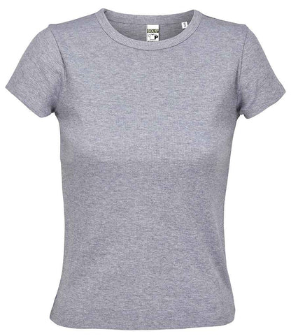 SOL'S Ladies Sara T-Shirt - Light Grey Marl