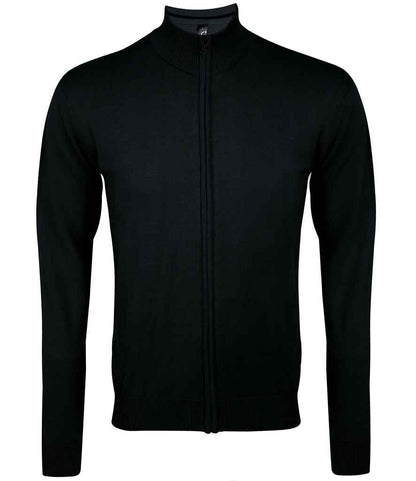 SOL'S Gordon Full Zip Cotton Acrylic Cardigan in Black