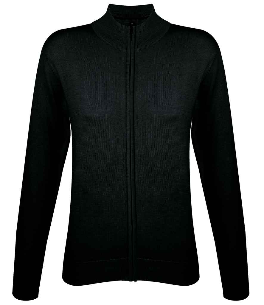 SOL'S Ladies Gordon Full Zip Cotton Acrylic Cardigan in Black