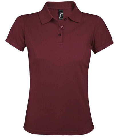SOL'S Ladies Prime Poly/Cotton Piqué Polo Shirt in Burgundy