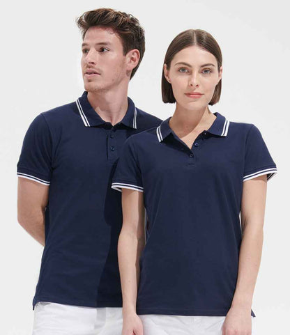 SOL'S Pasadena Tipped Cotton Piqué Polo Shirt - model image