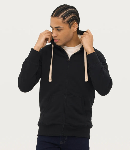 SOL'S Unisex Sherpa Hooded Jacket - Black - Model