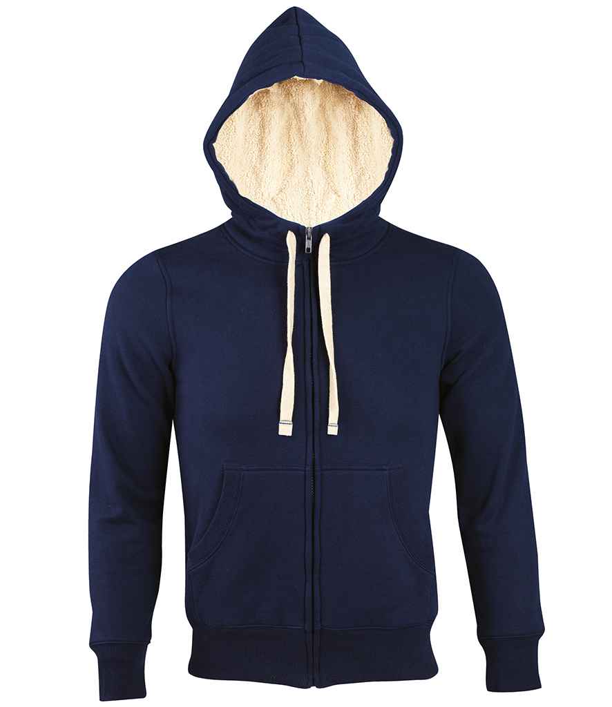 SOL'S Unisex Sherpa Hooded Jacket in French Navy