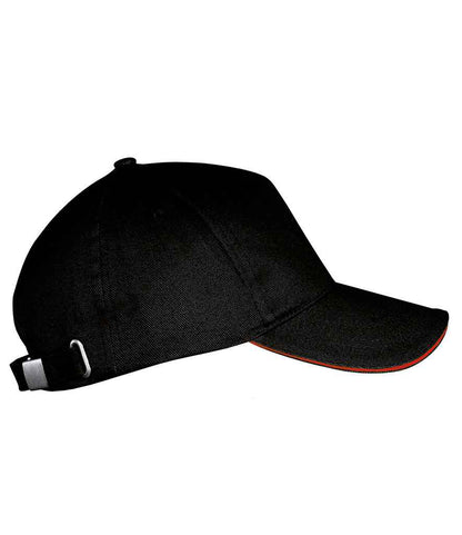 SOL'S Long Beach Cap in Black/Red