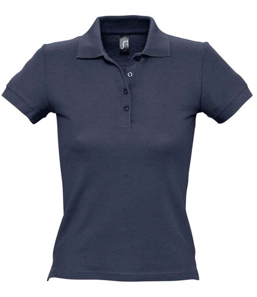 SOL'S Ladies People Cotton Piqué Polo Shirt in Navy