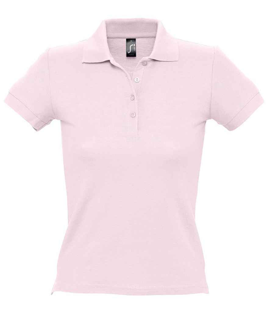 SOL'S Ladies People Cotton Piqué Polo Shirt in Pale Pink