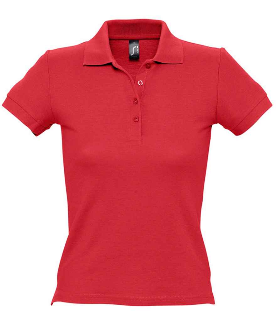 SOL'S Ladies People Cotton Piqué Polo Shirt in Red