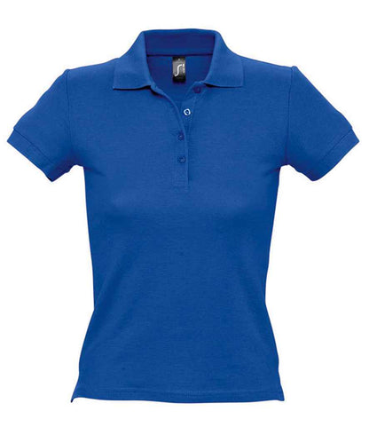 SOL'S Ladies People Cotton Piqué Polo Shirt in Royal Blue