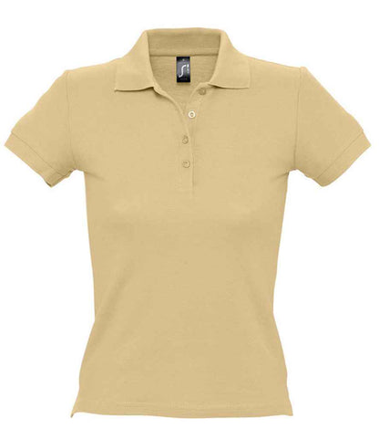 SOL'S Ladies People Cotton Piqué Polo Shirt in Sand