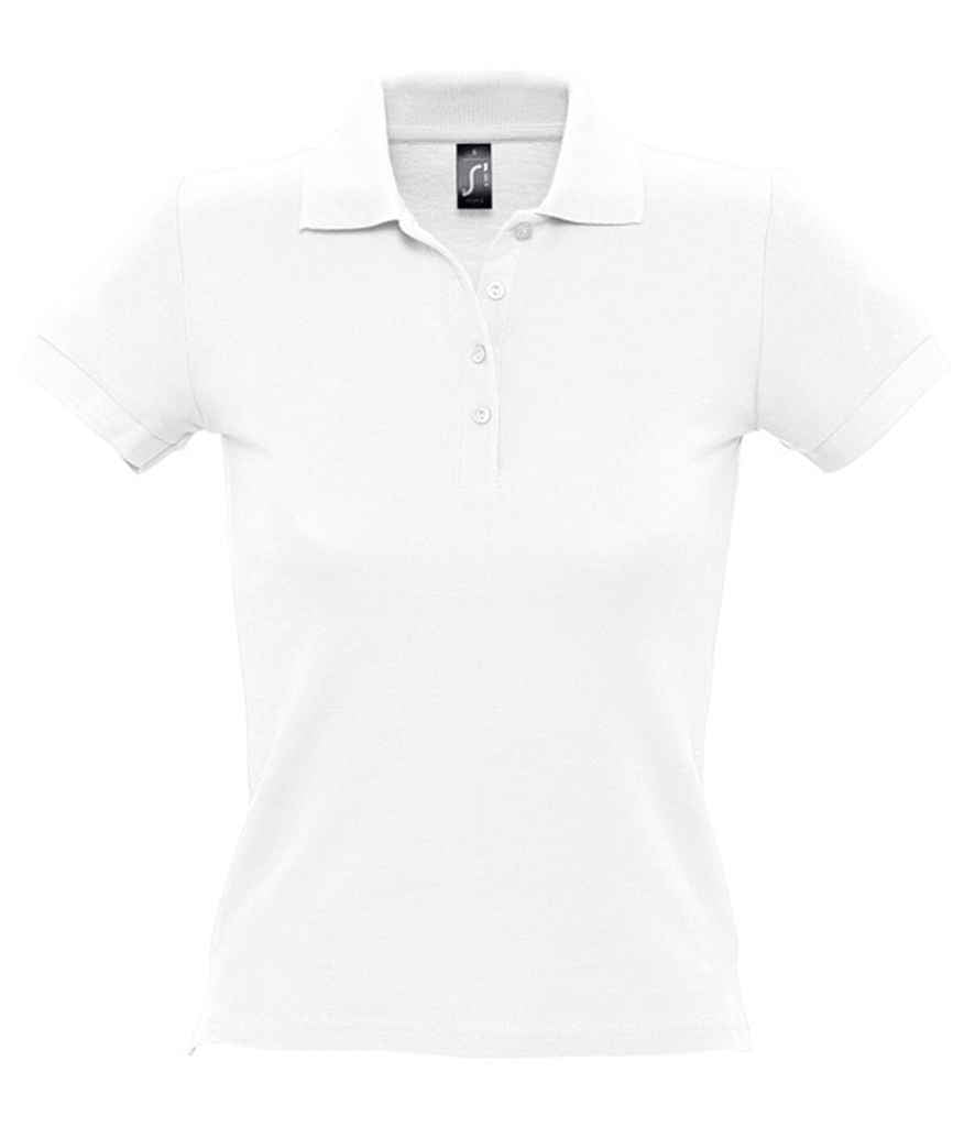 SOL'S Ladies People Cotton Piqué Polo Shirt in White