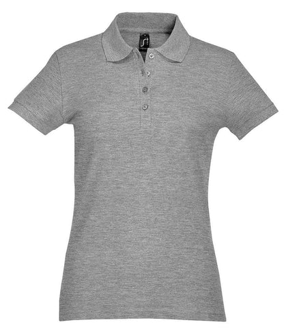SOL'S Ladies Passion Cotton Piqué Polo Shirt in Grey Marl